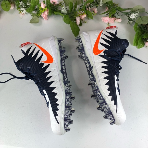 Cleats Nike Alpha Menace Blue White Orange Sz 18 - Picture 3 of 8
